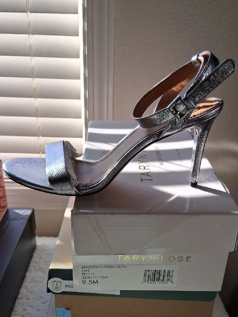 Tory Burch Pewter 85MM Ankle-Strap Sandal